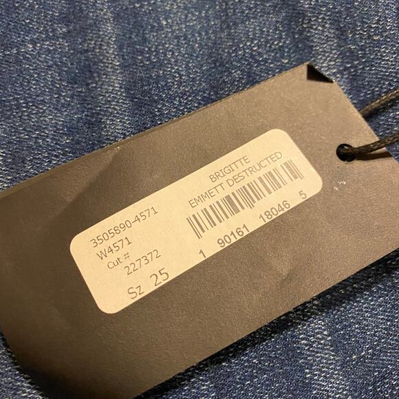 Paige Brigette Boyfriend Skinny Jeans Emmett Destructed Distressed Blue NEW 25 - Picture 6 of 9